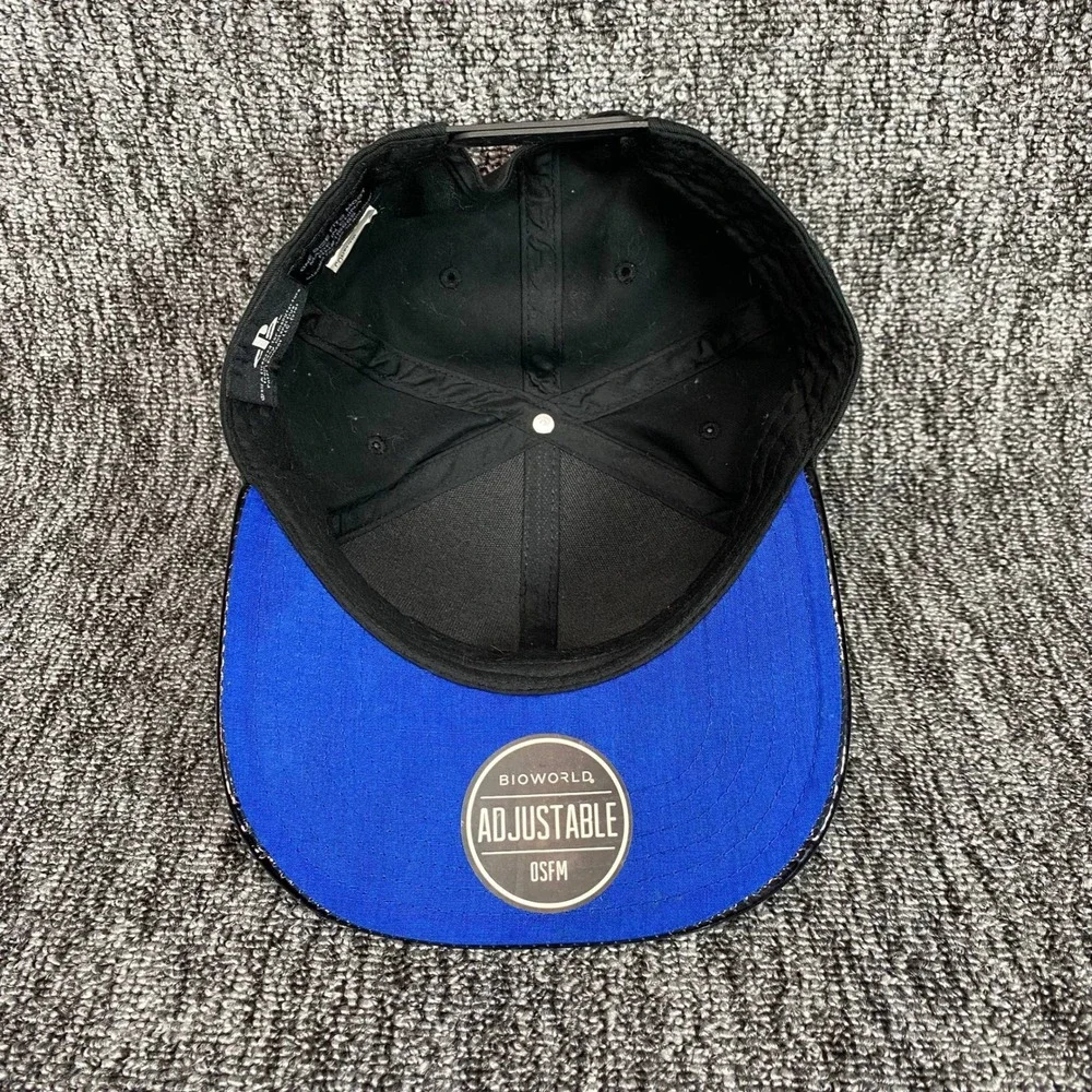 PlayStation Button Logo Snapback Hat Bioworld Patent Brim Blue Bottom Gamer Cap